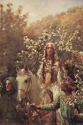 John Collier Queen Guinever-s Maying painting